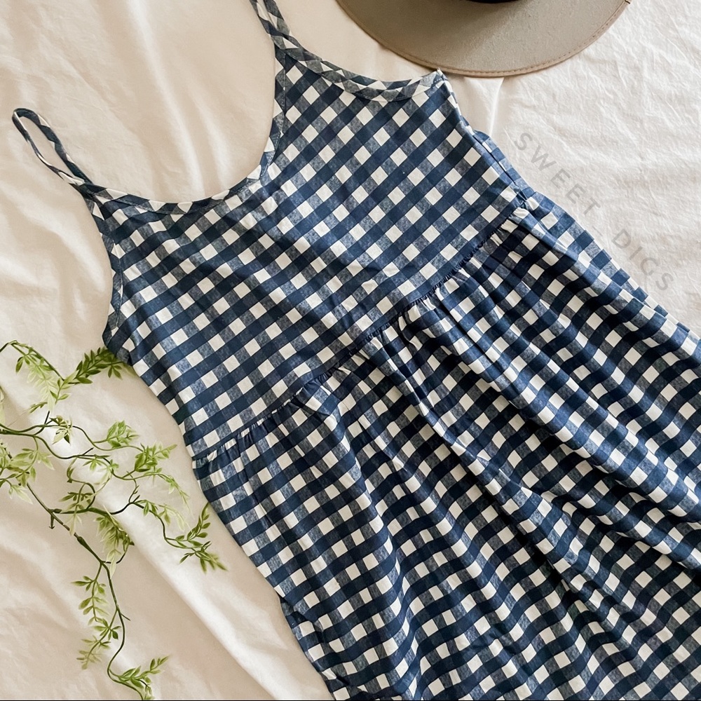 Vintage Plaid Cotton Babydoll Dress Sz. M